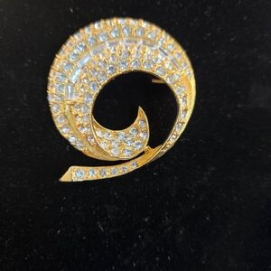Dazzling Gold and Crystal Brooch